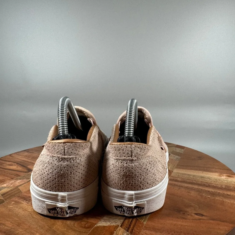Vans Classic Slip-On Rose Gold Perforated Suede Sneakers Womens 6.0 721356 Pink